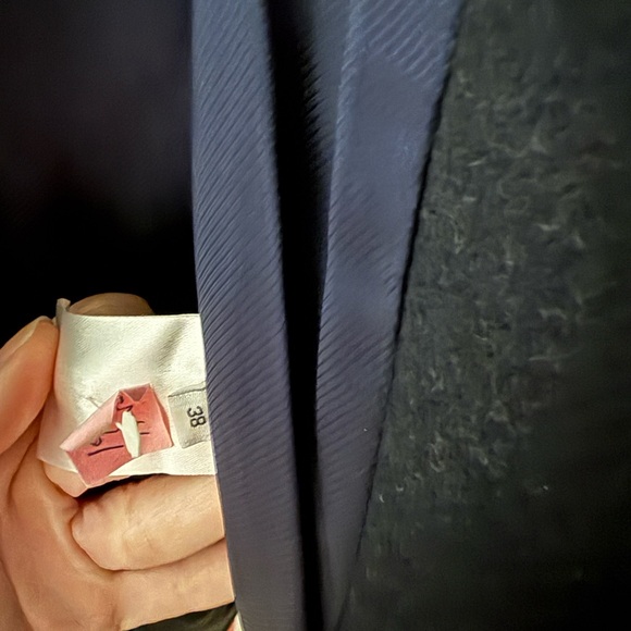 Sandro Navy Peacoat with Cream Sherpa Collar - Picture 4 of 6